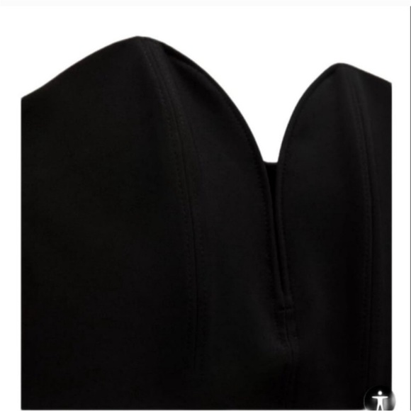 ZARA BLACK BUSTIER CORSET STRAPLESS BODYSUIT WOMENS XSMALL NWOT - Picture 6 of 9